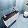 Mondiaz ADA Toiletmeubel 100x30x50cm met 0 kraangaten 2 lades cale mat Wastafel Lex rechts Solid Surface Zwart FK75342311 - Thumbnail 3