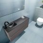 Mondiaz ADA Toiletmeubel 100x30x50cm met 1 kraangaten 2 lades dark grey mat Wastafel Lex links Solid Surface Zwart FK75342134 - Thumbnail 3