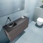 Mondiaz ADA Toiletmeubel 100x30x50cm met 0 kraangaten 2 lades dark grey mat Wastafel Lex links Solid Surface Zwart FK75342135 - Thumbnail 3