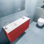 Mondiaz ADA Toiletmeubel 100x30x50cm met 1 kraangaten 2 lades fire mat Wastafel Lex links Solid Surface Wit FK75341902 - Thumbnail 3
