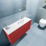 Mondiaz ADA Toiletmeubel 100x30x50cm met 1 kraangaten 2 lades fire mat Wastafel Lex midden Solid Surface Wit FK75341900 - Thumbnail 3