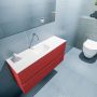 Mondiaz ADA Toiletmeubel 100x30x50cm met 0 kraangaten 2 lades fire mat Wastafel Lex midden Solid Surface Wit FK75341901 - Thumbnail 3