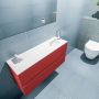 Mondiaz ADA Toiletmeubel 100x30x50cm met 1 kraangaten 2 lades fire mat Wastafel Lex rechts Solid Surface Wit FK75341904 - Thumbnail 3