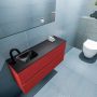 Mondiaz ADA Toiletmeubel 100x30x50cm met 1 kraangaten 2 lades fire mat Wastafel Lex links Solid Surface Zwart FK75342250 - Thumbnail 3