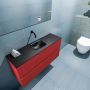 Mondiaz ADA Toiletmeubel 100x30x50cm met 0 kraangaten 2 lades fire mat Wastafel Lex midden Solid Surface Zwart FK75342249 - Thumbnail 3