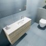 Mondiaz ADA Toiletmeubel 100x30x50cm met 1 kraangaten 2 lades light brown grey mat Wastafel Lex midden Solid Surface Wit FK75342045 - Thumbnail 3