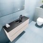 Mondiaz ADA Toiletmeubel 100x30x50cm met 1 kraangaten 2 lades linen mat Wastafel Lex midden Solid Surface Zwart FK75342277 - Thumbnail 3