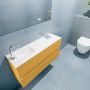 Mondiaz ADA Toiletmeubel 100x30x50cm met 1 kraangaten 2 lades ocher mat Wastafel Lex links Solid Surface Wit FK75341873 - Thumbnail 3