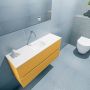 Mondiaz ADA Toiletmeubel 100x30x50cm met 0 kraangaten 2 lades ocher mat Wastafel Lex midden Solid Surface Wit FK75341872 - Thumbnail 3