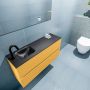Mondiaz ADA Toiletmeubel 100x30x50cm met 1 kraangaten 2 lades ocher mat Wastafel Lex links Solid Surface Zwart FK75342221 - Thumbnail 3