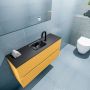 Mondiaz ADA Toiletmeubel 100x30x50cm met 1 kraangaten 2 lades ocher mat Wastafel Lex midden Solid Surface Zwart FK75342219 - Thumbnail 3