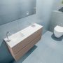 Mondiaz ADA Toiletmeubel 100x30x50cm met 1 kraangaten 2 lades smoke mat Wastafel Lex links Solid Surface Wit FK75341815 - Thumbnail 3