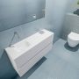 Mondiaz ADA Toiletmeubel 100x30x50cm met 0 kraangaten 2 lades talc mat Wastafel Lex links Solid Surface Wit FK75341729 - Thumbnail 3