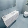 Mondiaz ADA Toiletmeubel 100x30x50cm met 1 kraangaten 2 lades talc mat Wastafel Lex midden Solid Surface Wit FK75341726 - Thumbnail 3