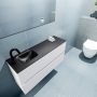 Mondiaz ADA Toiletmeubel 100x30x50cm met 1 kraangaten 2 lades talc mat Wastafel Lex links Solid Surface Zwart FK75342076 - Thumbnail 3