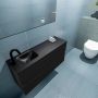 Mondiaz ADA Toiletmeubel 100x30x50cm met 1 kraangaten 2 lades urban mat Wastafel Lex links Solid Surface Zwart FK75342105 - Thumbnail 3