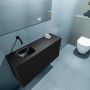 Mondiaz ADA Toiletmeubel 100x30x50cm met 0 kraangaten 2 lades urban mat Wastafel Lex links Solid Surface Zwart FK75342106 - Thumbnail 3