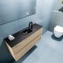 Mondiaz ADA Toiletmeubel 100x30x50cm met 1 kraangaten 2 lades washed oak mat Wastafel Lex midden Solid Surface Zwart FK75342335 - Thumbnail 3