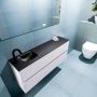 Mondiaz ADA Toiletmeubel 120x30x50cm met 1 kraangaten 2 lades cale mat Wastafel Lex links Solid Surface Zwart FK75342314 - Thumbnail 3