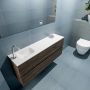Mondiaz ADA Toiletmeubel 120x30x50cm met 1 kraangaten 2 lades dark brown mat Wastafel Lex links Solid Surface Wit FK75342024 - Thumbnail 3