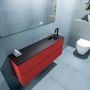 Mondiaz ADA Toiletmeubel 120x30x50cm met 1 kraangaten 2 lades fire mat Wastafel Lex rechts Solid Surface Zwart FK75342258 - Thumbnail 3