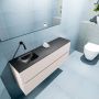 Mondiaz ADA Toiletmeubel 120x30x50cm met 0 kraangaten 2 lades linen mat Wastafel Lex links Solid Surface Zwart FK75342286 - Thumbnail 3