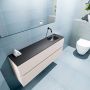 Mondiaz ADA Toiletmeubel 120x30x50cm met 0 kraangaten 2 lades linen mat Wastafel Lex rechts Solid Surface Zwart FK75342288 - Thumbnail 3