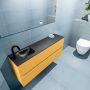 Mondiaz ADA Toiletmeubel 120x30x50cm met 1 kraangaten 2 lades ocher mat Wastafel Lex links Solid Surface Zwart FK75342227 - Thumbnail 3