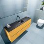 Mondiaz ADA Toiletmeubel 120x30x50cm met 0 kraangaten 2 lades ocher mat Wastafel Lex midden Solid Surface Zwart FK75342226 - Thumbnail 3