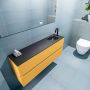 Mondiaz ADA Toiletmeubel 120x30x50cm met 1 kraangaten 2 lades ocher mat Wastafel Lex rechts Solid Surface Zwart FK75342229 - Thumbnail 3