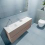 Mondiaz ADA Toiletmeubel 120x30x50cm met 0 kraangaten 2 lades smoke mat Wastafel Lex links Solid Surface Wit FK75341822 - Thumbnail 3