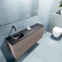 Mondiaz ADA Toiletmeubel 120x30x50cm met 0 kraangaten 2 lades smoke mat Wastafel Lex links Solid Surface Zwart FK75342170 - Thumbnail 3