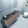 Mondiaz ADA Toiletmeubel 120x30x50cm met 1 kraangaten 2 lades smoke mat Wastafel Lex midden Solid Surface Zwart FK75342167 - Thumbnail 3