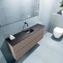 Mondiaz ADA Toiletmeubel 120x30x50cm met 0 kraangaten 2 lades smoke mat Wastafel Lex midden Solid Surface Zwart FK75342168 - Thumbnail 3