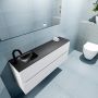 Mondiaz ADA Toiletmeubel 120x30x50cm met 1 kraangaten 2 lades talc mat Wastafel Lex links Solid Surface Zwart FK75342082 - Thumbnail 3