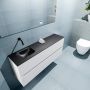 Mondiaz ADA Toiletmeubel 120x30x50cm met 0 kraangaten 2 lades talc mat Wastafel Lex links Solid Surface Zwart FK75342083 - Thumbnail 3