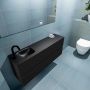 Mondiaz ADA Toiletmeubel 120x30x50cm met 1 kraangaten 2 lades urban mat Wastafel Lex links Solid Surface Zwart FK75342111 - Thumbnail 3