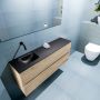 Mondiaz ADA Toiletmeubel 120x30x50cm met 0 kraangaten 2 lades washed oak mat Wastafel Lex links Solid Surface Zwart FK75342344 - Thumbnail 3