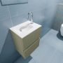 Mondiaz ADA Toiletmeubel 40x30x50cm 1 kraangat 2 lades army mat wasbak links Solid surface Wit FK75341826 - Thumbnail 3