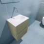 Mondiaz ADA Toiletmeubel 40x30x50cm met 0 kraangaten 2 lades army mat Wastafel Lex rechts Solid Surface Wit FK75341829 - Thumbnail 3