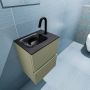 Mondiaz ADA Toiletmeubel 40x30x50cm met 1 kraangaten 2 lades army mat Wastafel Lex links Solid Surface Zwart FK75342174 - Thumbnail 3