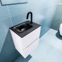 Mondiaz ADA Toiletmeubel 40x30x50cm 1 kraangat 2 lades cale mat wasbak links Solid surface Zwart FK75342290 - Thumbnail 3