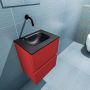 Mondiaz ADA Toiletmeubel 40x30x50cm met 0 kraangaten 2 lades fire mat Wastafel Lex midden Solid Surface Zwart FK75342231 - Thumbnail 3