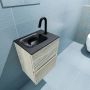 Mondiaz ADA Toiletmeubel 40x30x50cm met 1 kraangaten 2 lades light brown grey mat Wastafel Lex links Solid Surface Zwart FK75342377 - Thumbnail 3