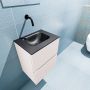 Mondiaz ADA Toiletmeubel 40x30x50cm met 0 kraangaten 2 lades linen mat Wastafel Lex midden Solid Surface Zwart FK75342260 - Thumbnail 3