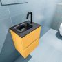 Mondiaz ADA Toiletmeubel 40x30x50cm met 1 kraangaten 2 lades ocher mat Wastafel Lex links Solid Surface Zwart FK75342203 - Thumbnail 3