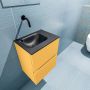 Mondiaz ADA Toiletmeubel 40x30x50cm met 0 kraangaten 2 lades ocher mat Wastafel Lex links Solid Surface Zwart FK75342204 - Thumbnail 3
