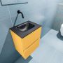 Mondiaz ADA Toiletmeubel 40x30x50cm met 0 kraangaten 2 lades ocher mat Wastafel Lex midden Solid Surface Zwart FK75342202 - Thumbnail 3