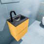 Mondiaz ADA Toiletmeubel 40x30x50cm met 1 kraangaten 2 lades ocher mat Wastafel Lex rechts Solid Surface Zwart FK75342205 - Thumbnail 3