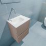 Mondiaz ADA Toiletmeubel 40x30x50cm 0 kraangaten 2 lades smoke mat wasbak links Solid surface Wit FK75341798 - Thumbnail 3